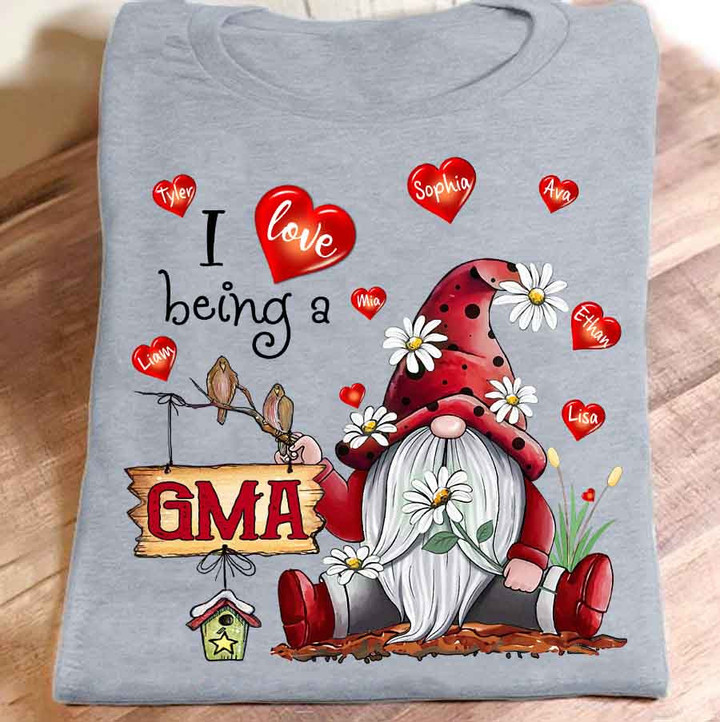 I Love Being A Gma Gnome Valentine | Personalized T-Shirt