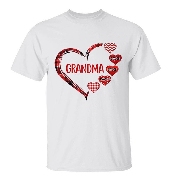 T-Shirt Valentine Heart Mom Grandma Personalized Shirt Classic Tee / White Classic Tee / S