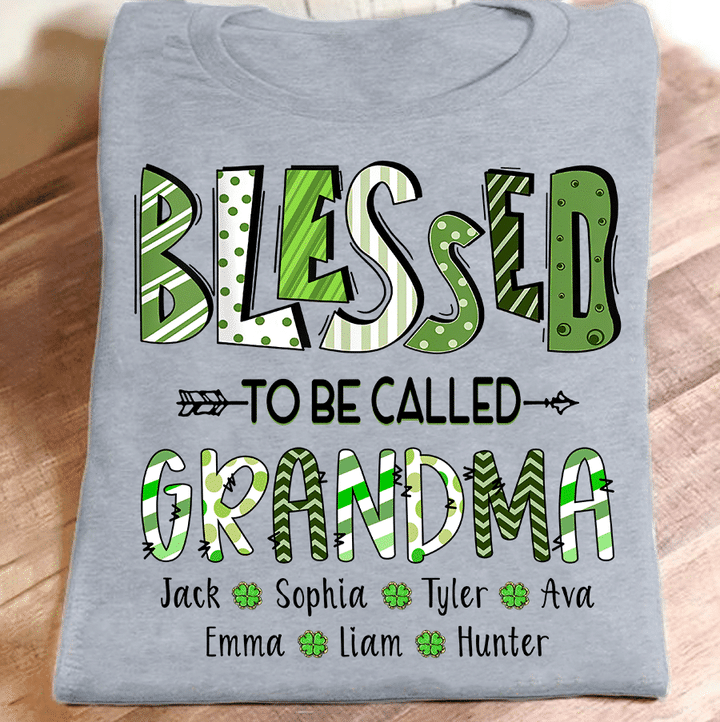 Blessed to be called Grandma With Grandkids Names | Personalized T-Shirt