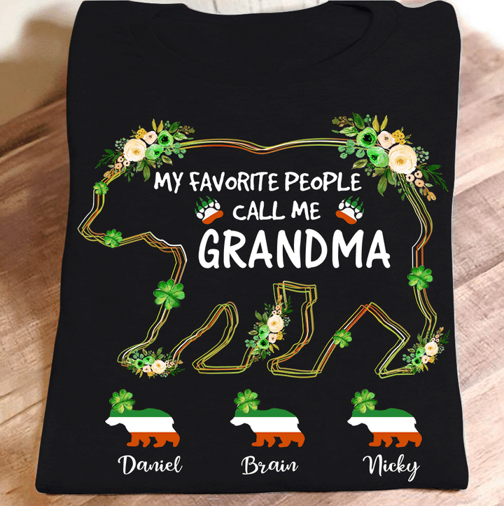 My Favorite People Call Me Grandma With Grandkids Names | Personalized T-Shirt