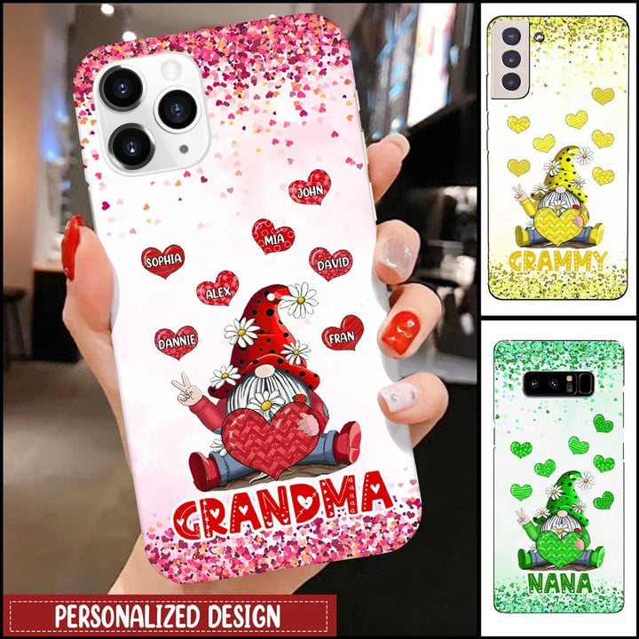 Grandma, Nana Gnome Valentine's Day Phone Case, Grandmother Gift