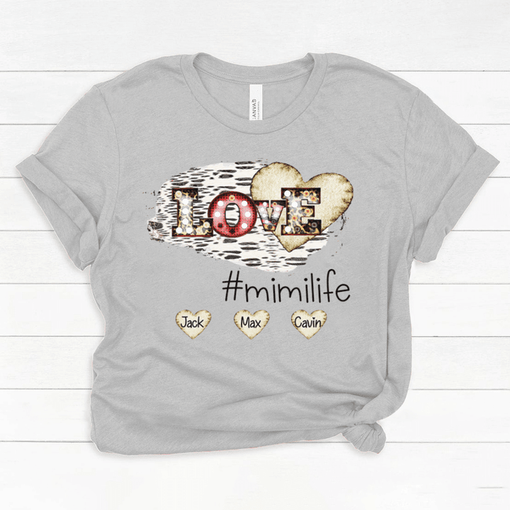 Love grandma life and grandkids custom name | Personalized T-Shirt