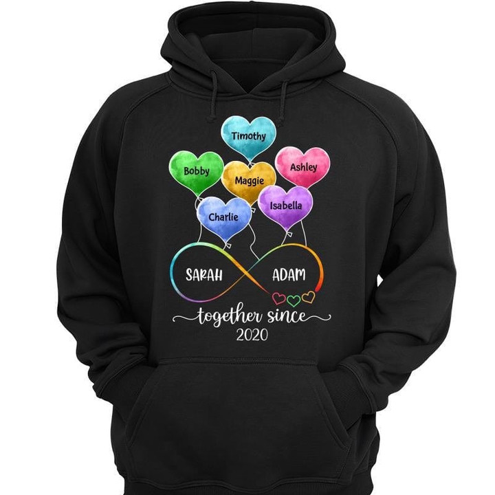 Hoodie & Sweatshirts Together Since Couple Infinity Love Personalized Hoodie Sweatshirt Hoodie / Black Hoodie / S