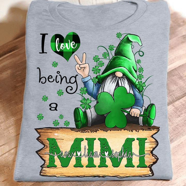 I Love Being A Mimi With Grandkids Names | Personalized T-Shirt