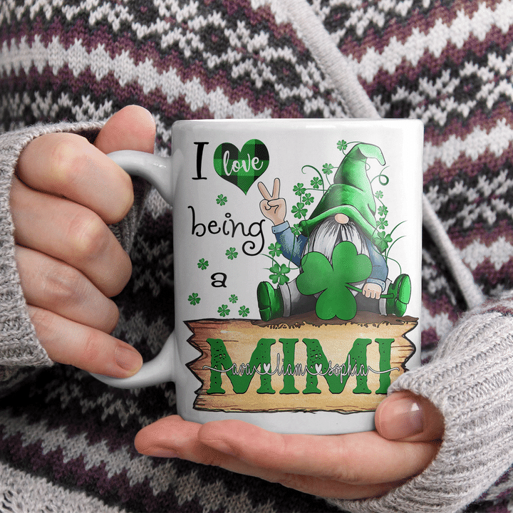 I Love Being A Mimi With Grandkids Names | Personalized Mug