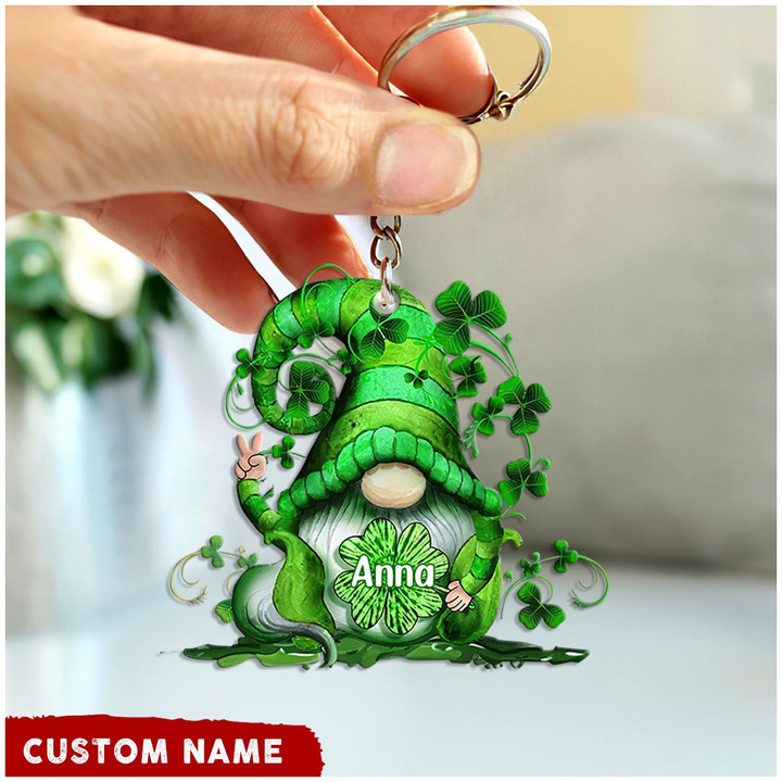 Gnome St Patrick's Day Personalized Acrylic Keychain