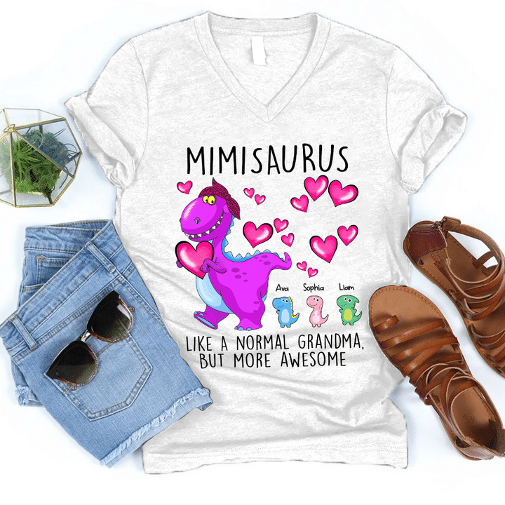 Mimisaurus Valentine | Personalized V-Neck Shirt