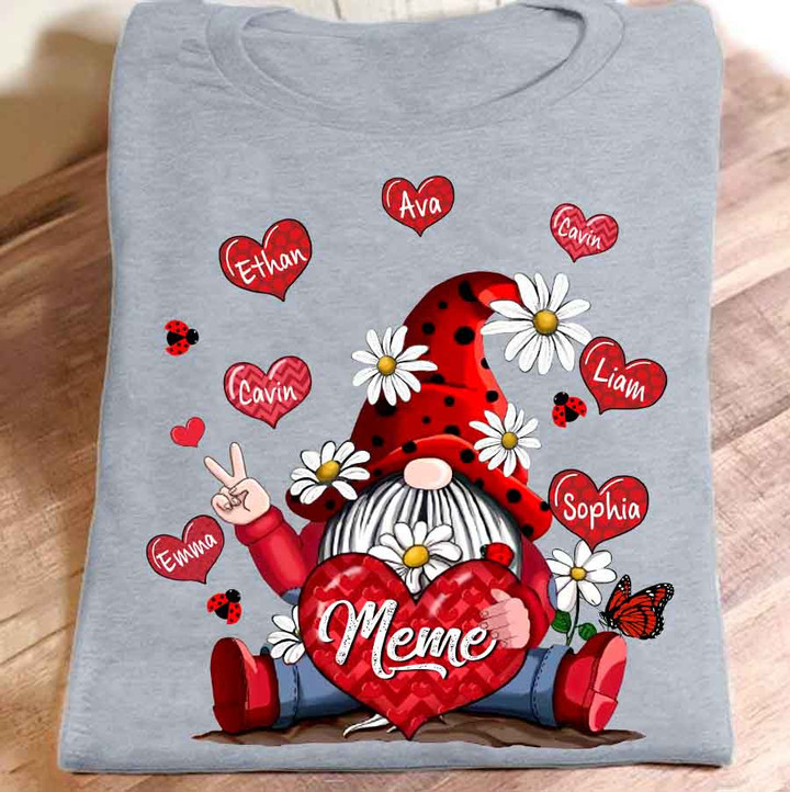 Meme With Grandkids Hearts | Personalized T-Shirt