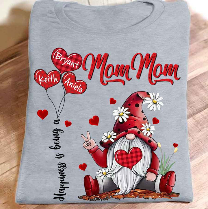 Happiness Is Being A MomMom Gnome Valentine | Personalized T-Shirt