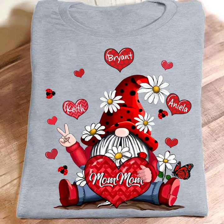 MomMom With Grandkids Hearts | Personalized T-Shirt