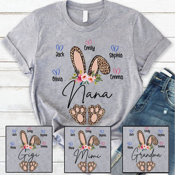 Personalized Nana Bunny Easter Art T-Shirt