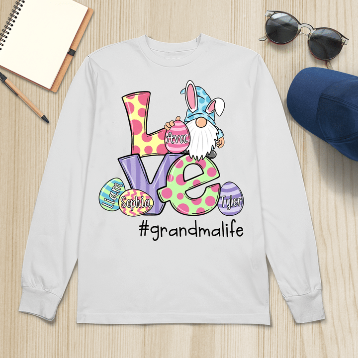Love Grandma Life Easter | Personalized Long Sleeve Shirt