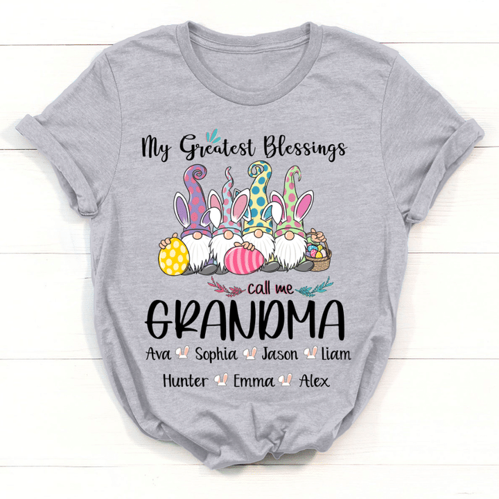 Personalized My Greatest Blessings Call Me Grandma Easter T-Shirt
