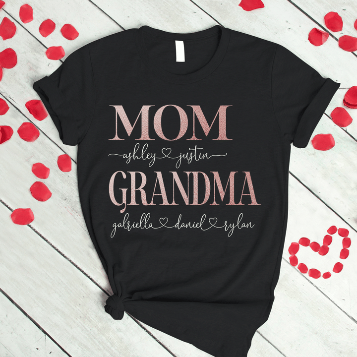 Personalized Mom grandma with grandkids T-Shirt