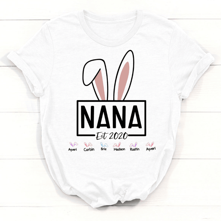 Bunny Nana Est Custom Name T-Shirt