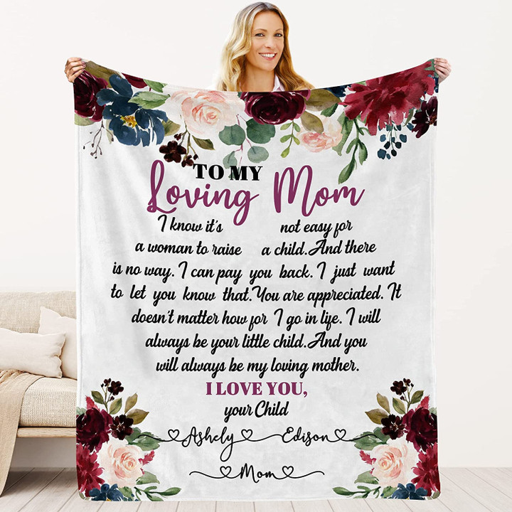 Best Mom Ever Custom Blanket with Character & Hairstyle Change, Gifts for Mom Grandma for Birthday Mother's Day
