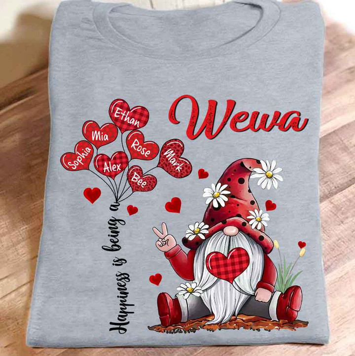 Happiness Is Being A Wewa Gnome Valentine | Personalized T-Shirt