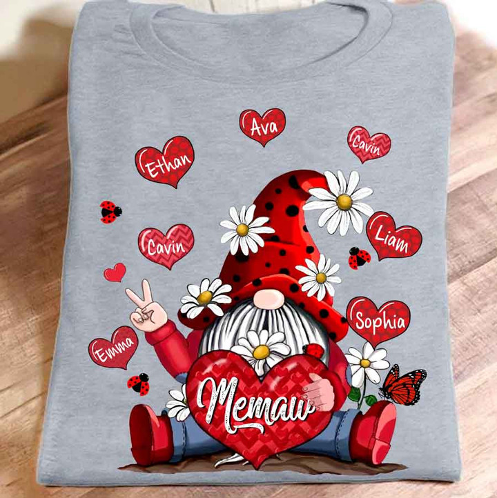 Memaw With Grandkids Hearts | Personalized T-Shirt