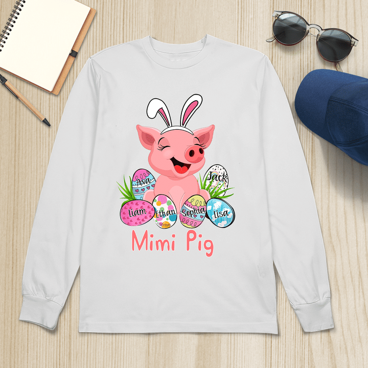 Mimi Pig Easter | Personalized Long Sleeve Shirt