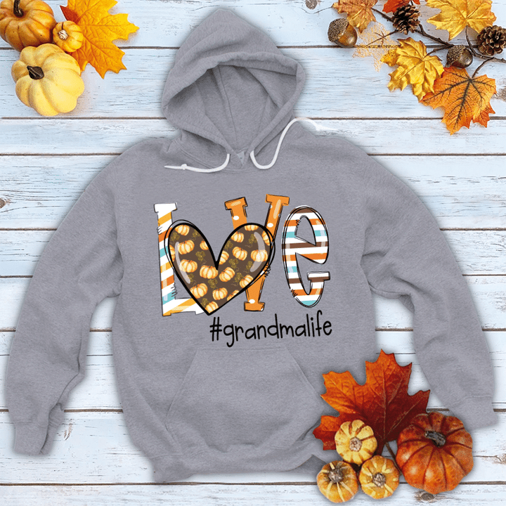 Love Pumpkin Grandma Life Fall | Personalized Hoodie