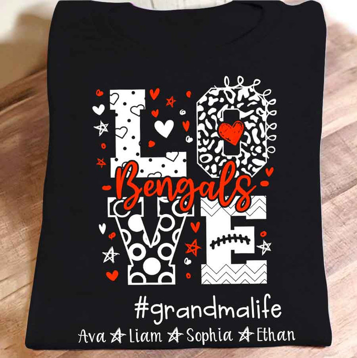 Love Grandma Life Bengals | Personalized T-Shirt