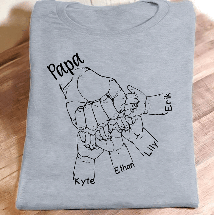 Papa Grankids Hands | Personalized Shirt