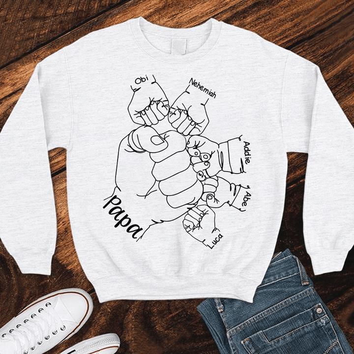 Papa Hands Grandkids | Personalized Sweatshirts