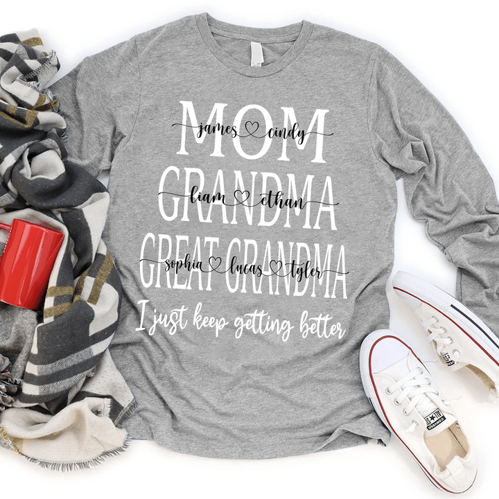 Mom Grandma Great Grandma | Personalized Long Sleeve Shirt