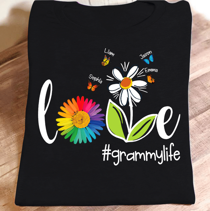 Love Grammy Life Butterfly | Personalized T-Shirt