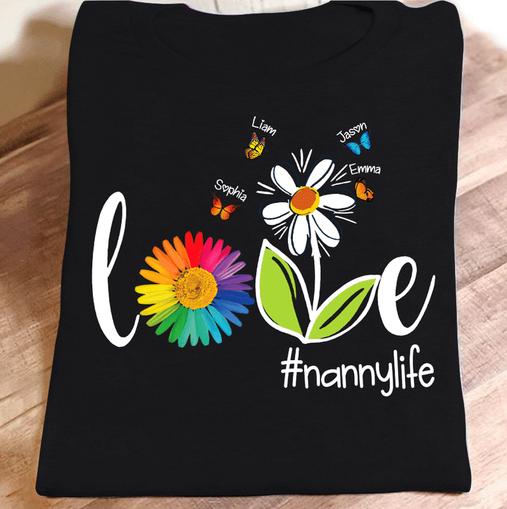 Love Nanny Life Butterfly | Personalized T-Shirt