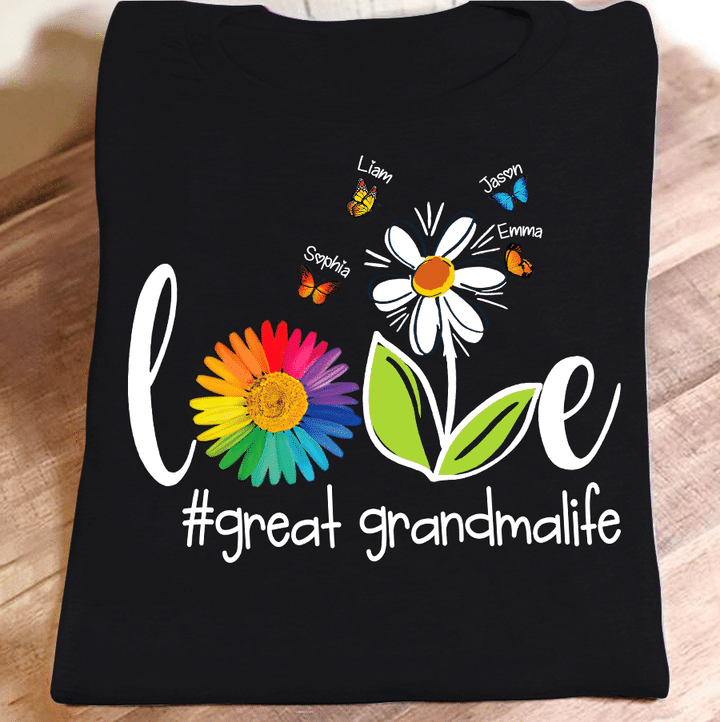 Love Great Grandma Life Butterfly | Personalized T-Shirt