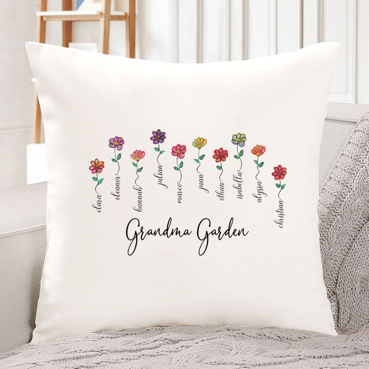 Grandma Garden Kid Names Indoor Pillow