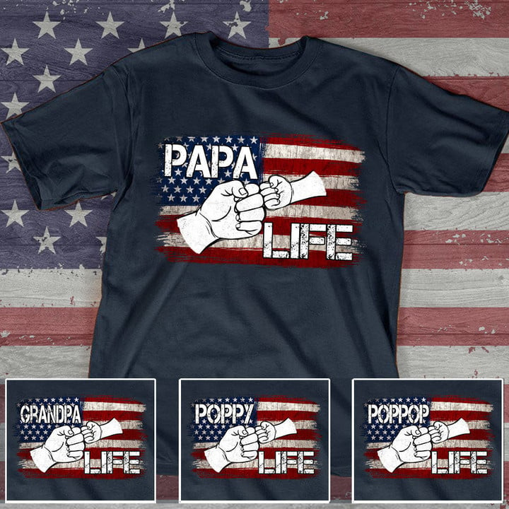 Papa Grandpa Life American Flag T-Shirt