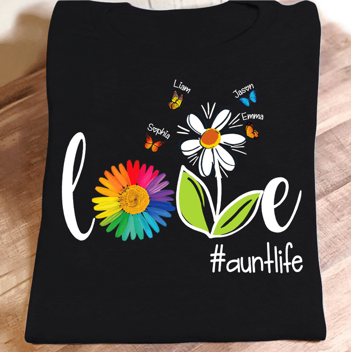 Love Aunt Life Butterfly | Personalized T-Shirt