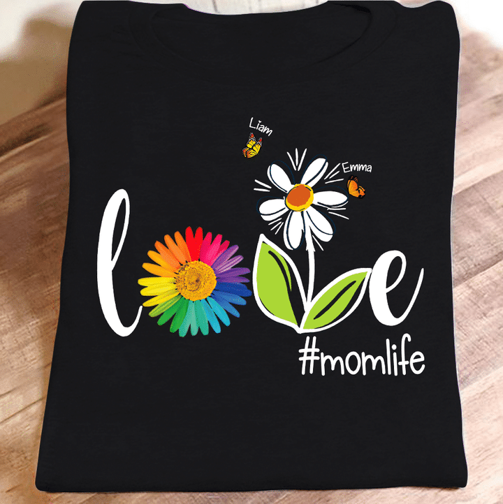 Love Mom Life Butterfly | Personalized T-Shirt