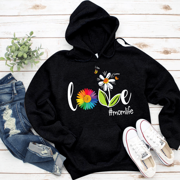 Love Mom Life Butterfly | Personalized Hoodie