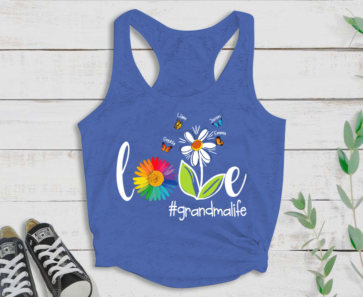 Love Grandma Life Butterfly | Personalized Tank Top