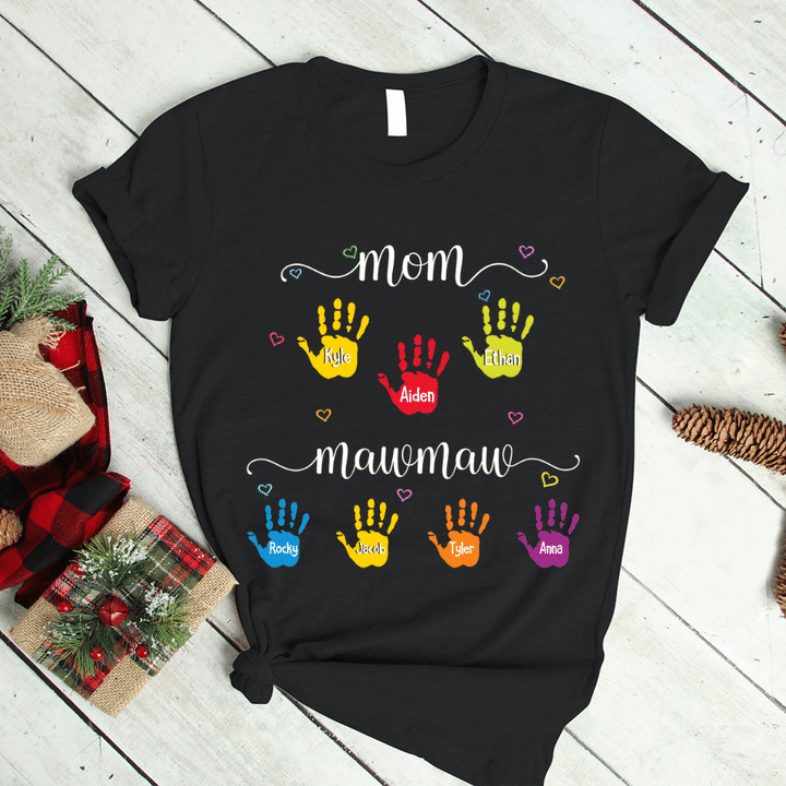 Kids Hands Mom And Mawmaw Personalized Shirt
