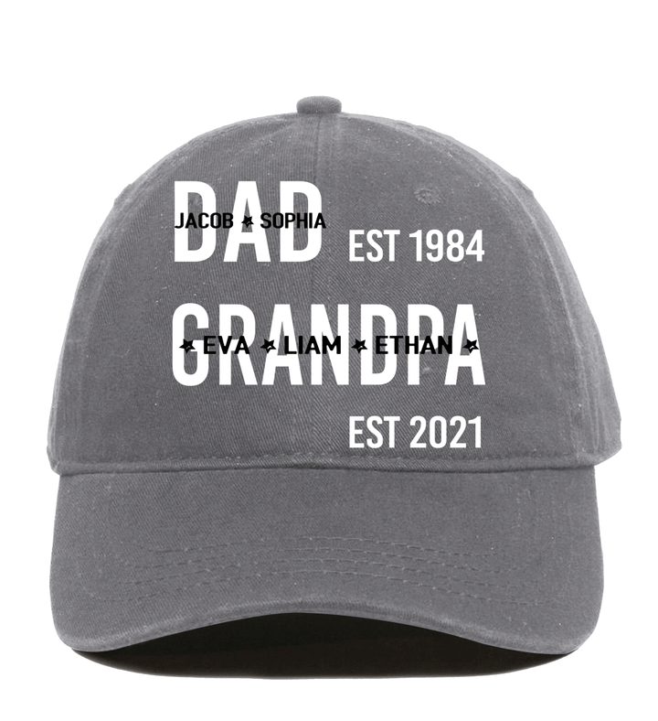 Dad Grandpa With Kids Names | Personalized Classic Baseball Cap