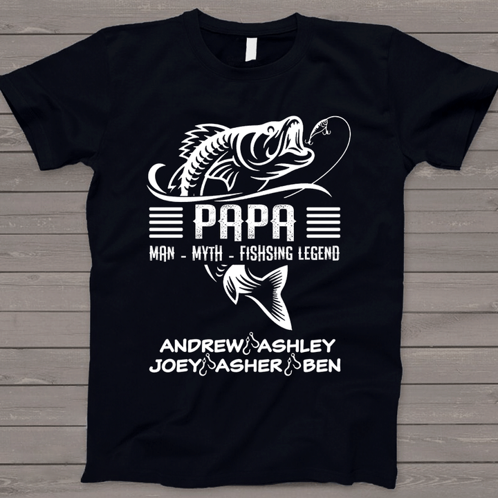 Papa Man Myth Fishing Legend | Personalized T-Shirt