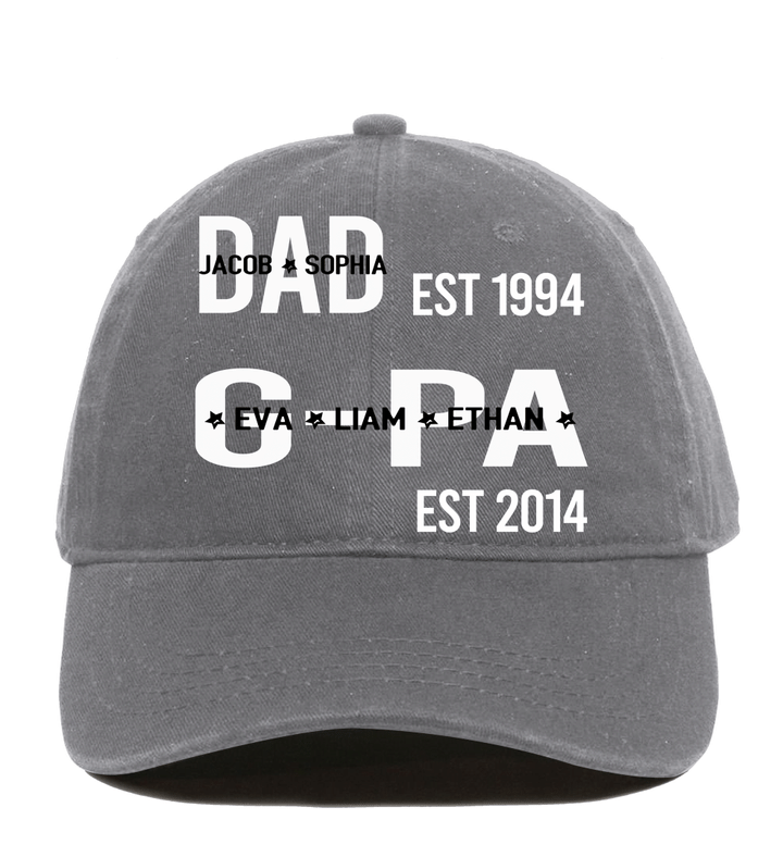 Dad G-Pa With Kids Names | Personalized Classic Baseball Cap