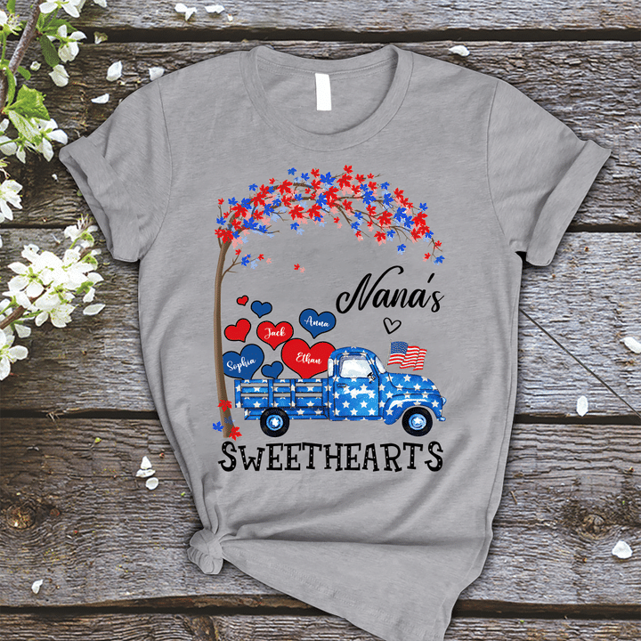 Nana's Sweethearts 4th Of July | Personalized T-Shirt