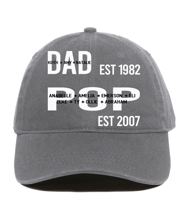 Dad Pop With Kids Names | Personalized Classic Baseball Cap
