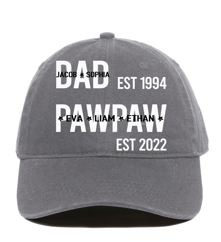 Dad Pawpaw With Kids Names | Personalized Classic Baseball Cap