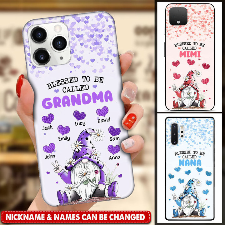 Lovely Grandma- Mom Gnome Loves Sweet Heart Kids Personalized Phone Case LPL23MAY22TP3 Silicone Phone Case Humancustom - Unique Personalized Gifts Iphone iPhone 13 