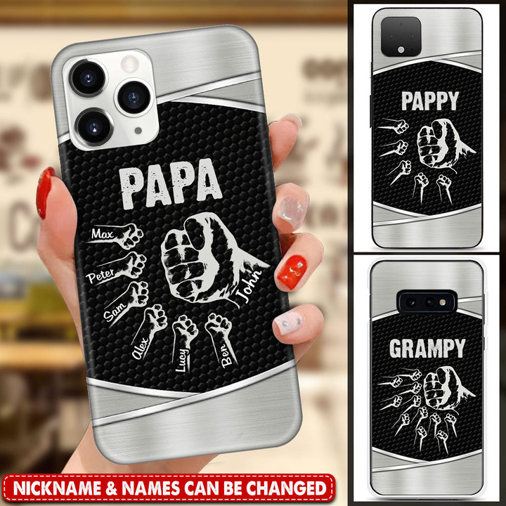 Personalized Grandpa with Grandkids Hand to Hands Phone case NVL28MAR22TP2 Silicone Phone Case Humancustom - Unique Personalized Gifts Iphone iPhone SE 2020 