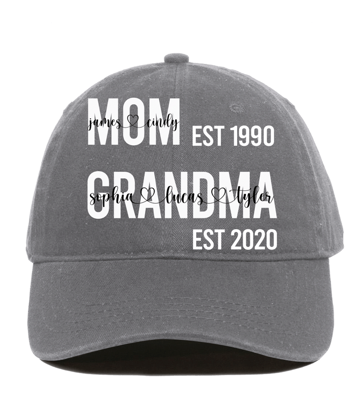 Mom Grandma With Kids Names | Personalized Classic Baseball Cap