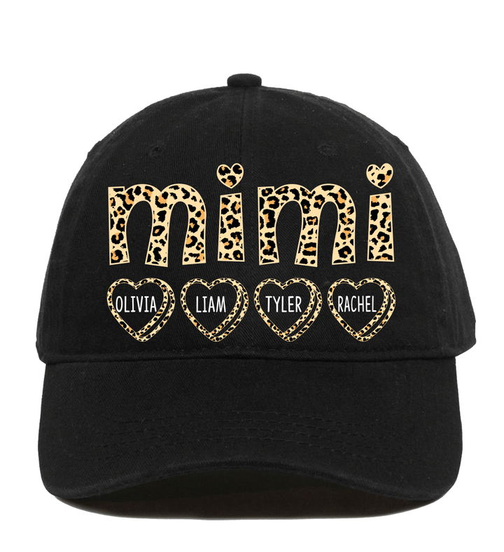 Mimi Heart Leopard | Personalized Classic Baseball Cap
