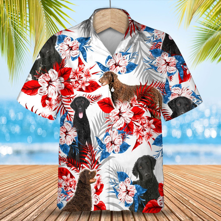Curly-Coated Retriever Hawaiian Shirt - Summer aloha shirt, Hawaiian shirt for Men and women