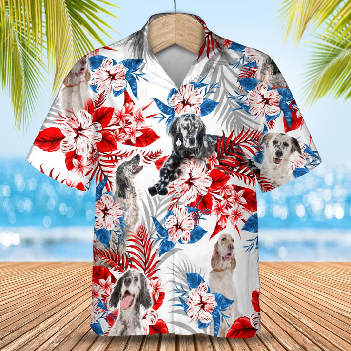 English Setter Hawaiian Shirt - Summer aloha shirt, Hawaiian shirt for Men and women
